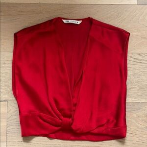 Zara Red Blouse Vibrant and Chic